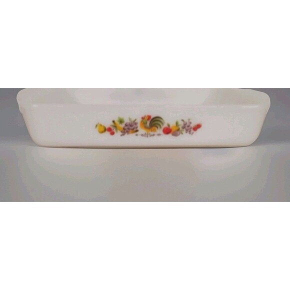 Vintage Fire King Anchor Hocking Chanticleer Rooster Casserole Dish - Picture 2 of 15